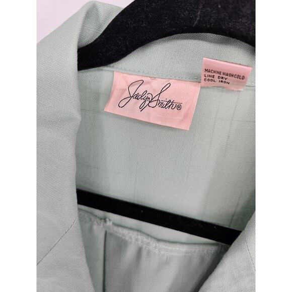 Jaclyn Smith Women's Green Blended Long Sleeve Button Jacket Belted Skirt Size 8 - Picture 5 of 7